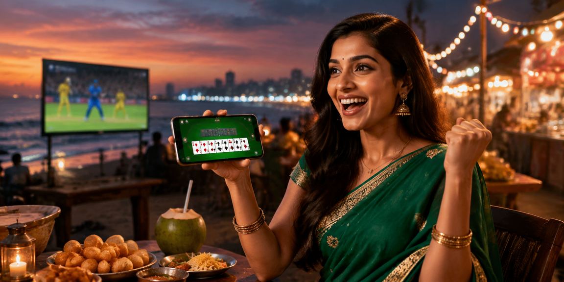 Player enjoying live casino games in Chennai near Marina Beach